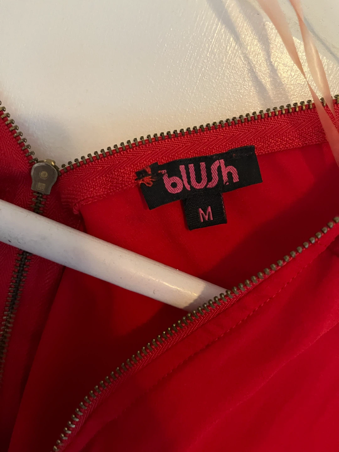 Blush Red Zipper Front Blouse - photo 3
