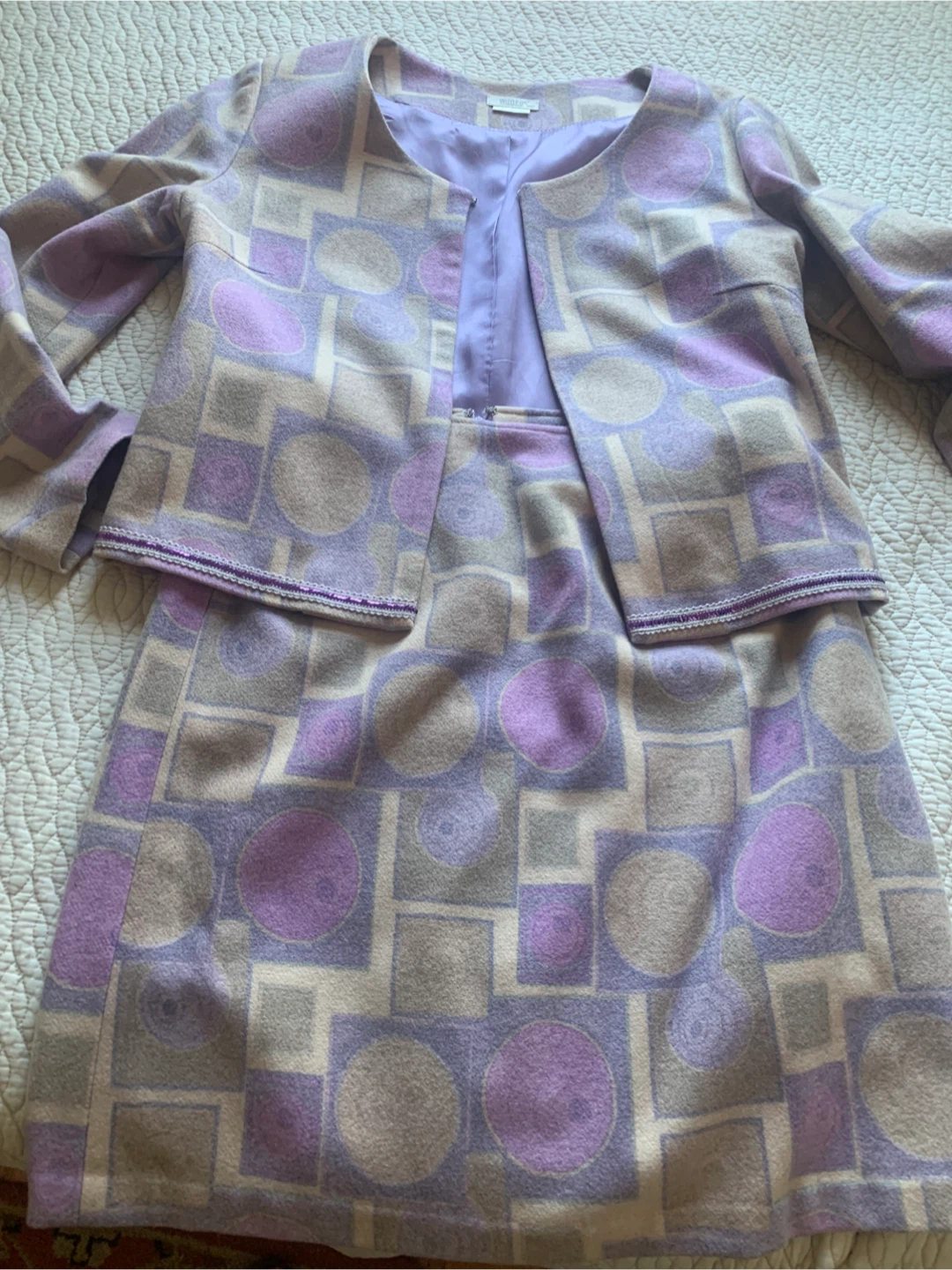 Wanko Wool-Blend Two-Piece Skirt Suit