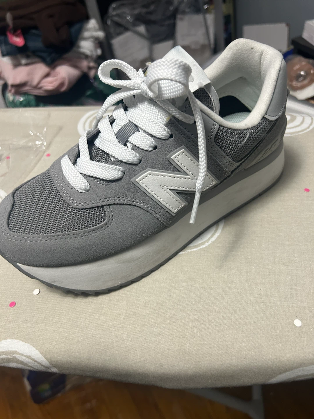 New Balance 574 Platform Gray Sneakers