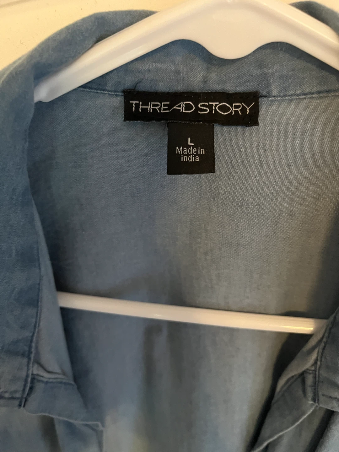 Thread Story Denim Shirt Dress - Size L - photo 3