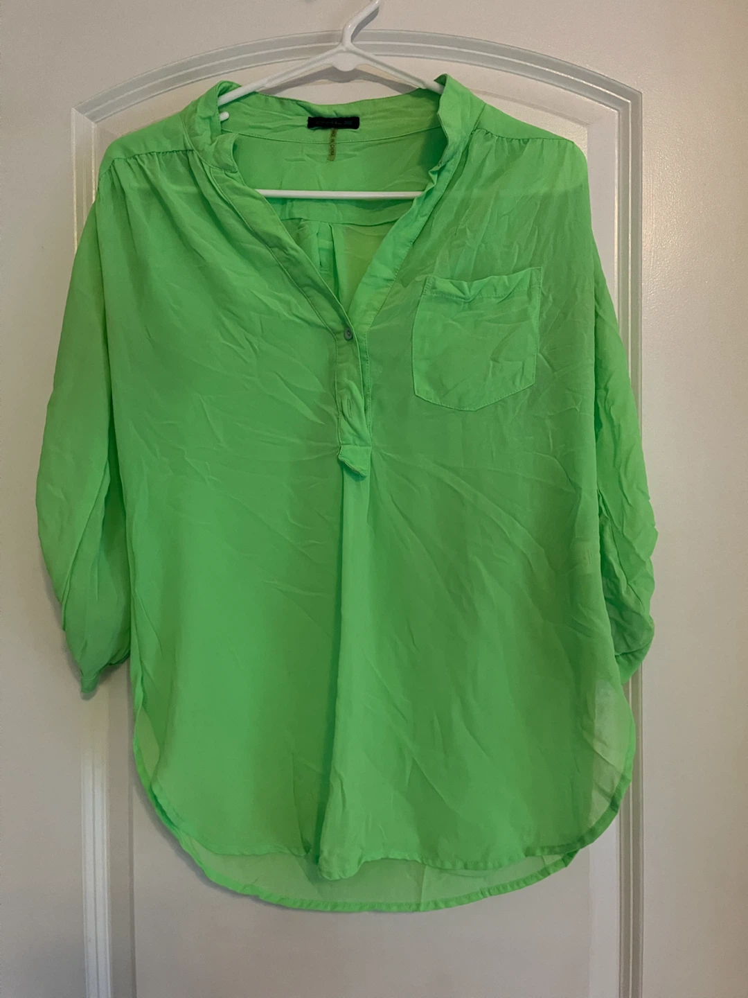 CALS Neon Green Button-Down Shirt