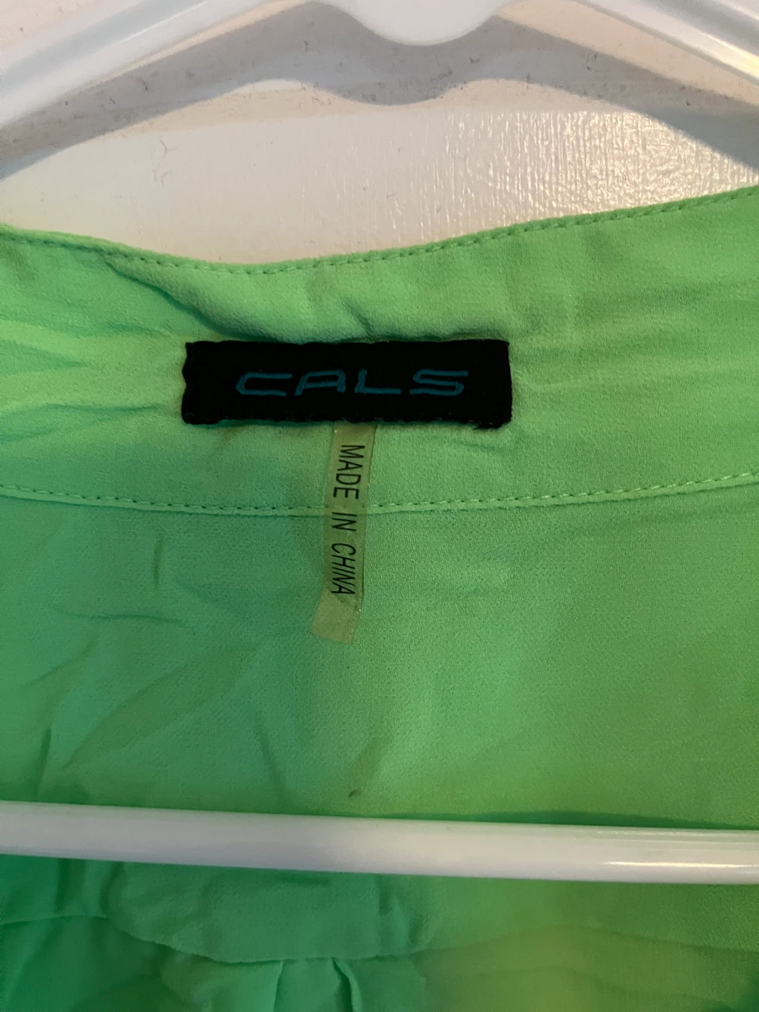 CALS Neon Green Button-Down Shirt - photo 3