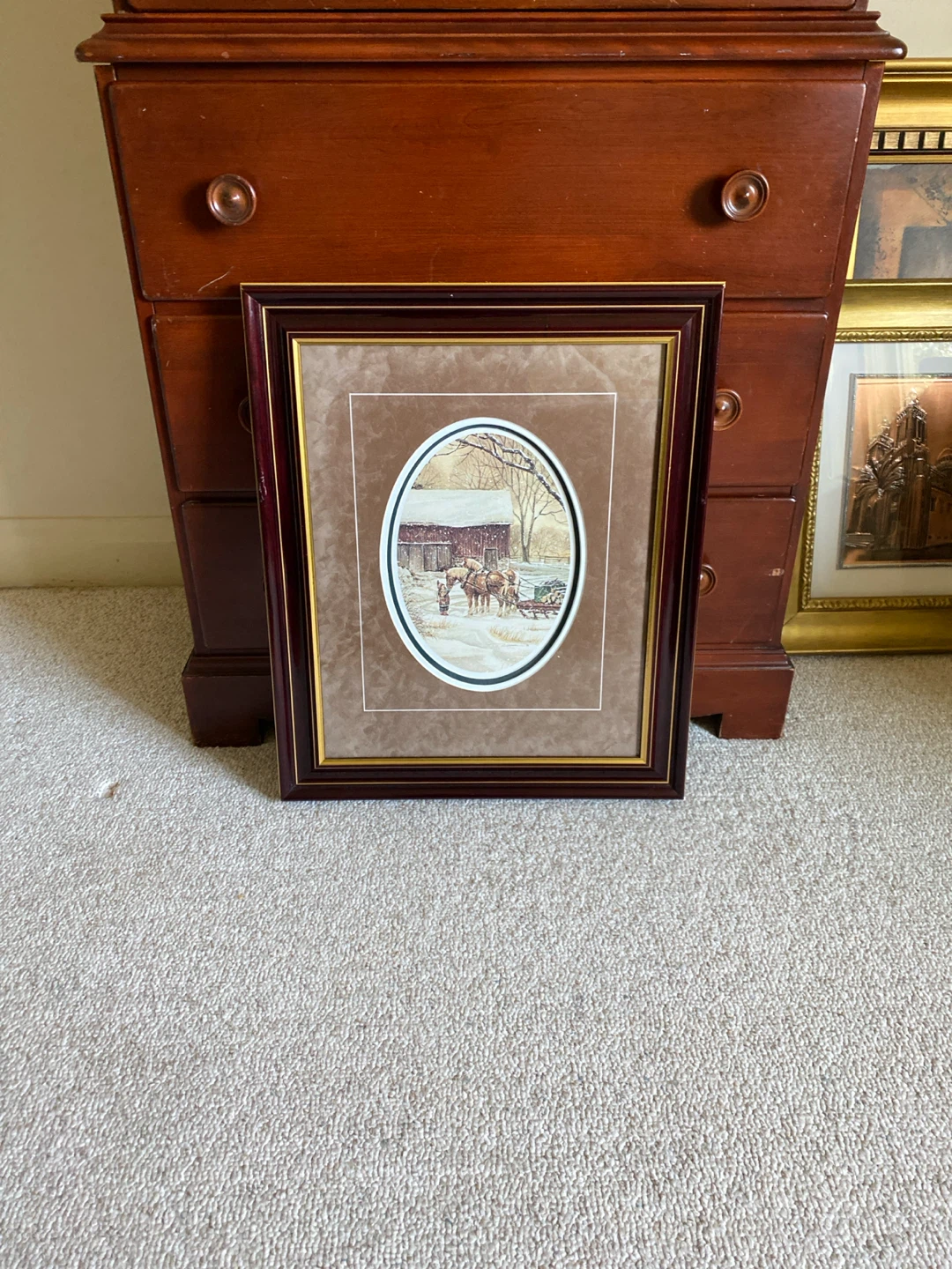Framed Winter Scene Print