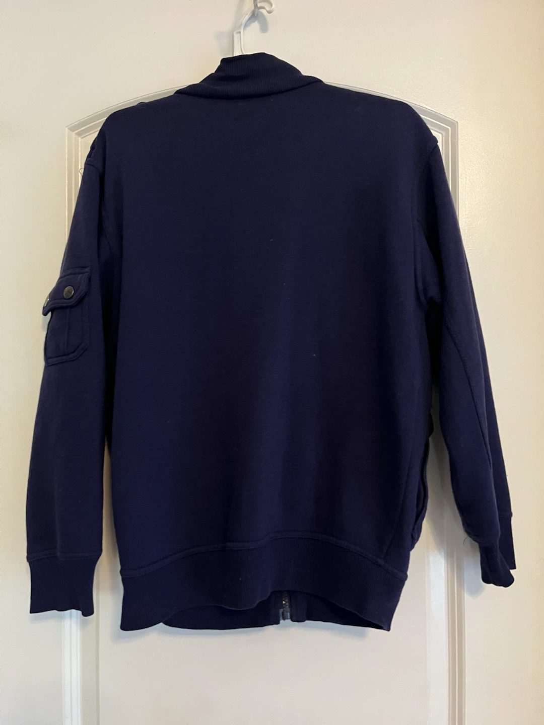 Navy Blue Zip-Up Utility Jacket - photo 2