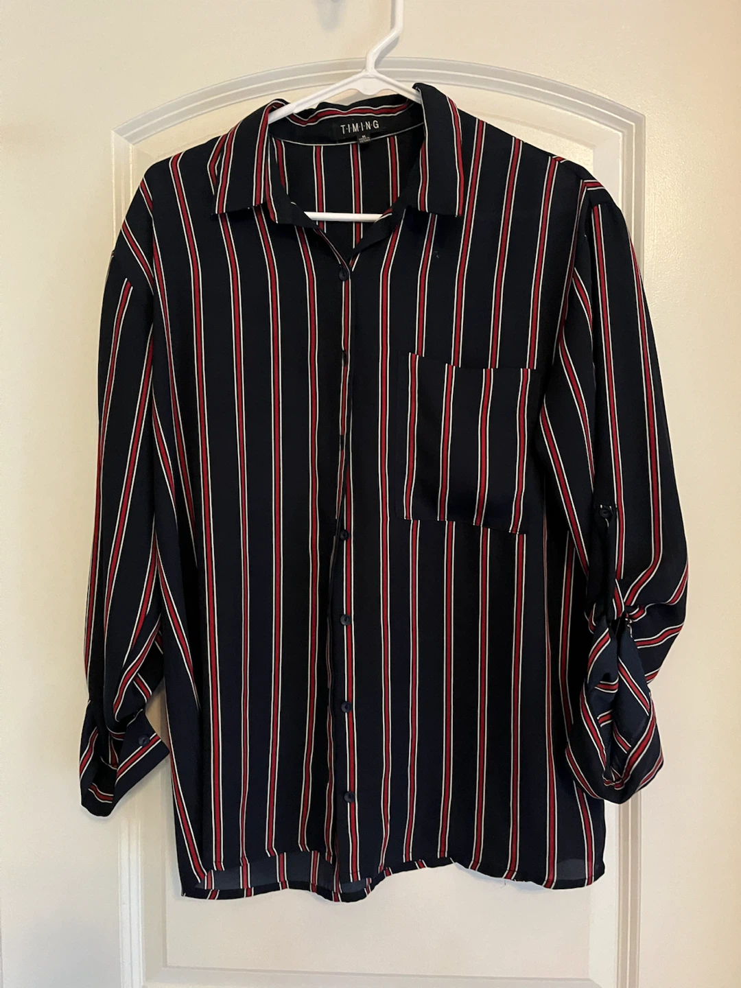 TIMING Striped Button-Down Shirt