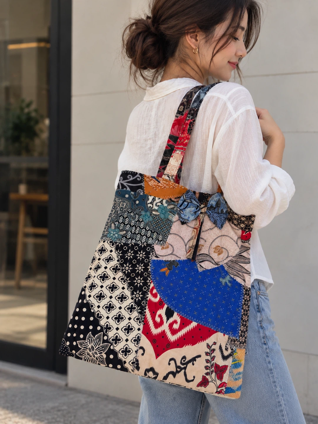 🌸 Handmade Indonesian Batik Patchwork Totebag 🌸