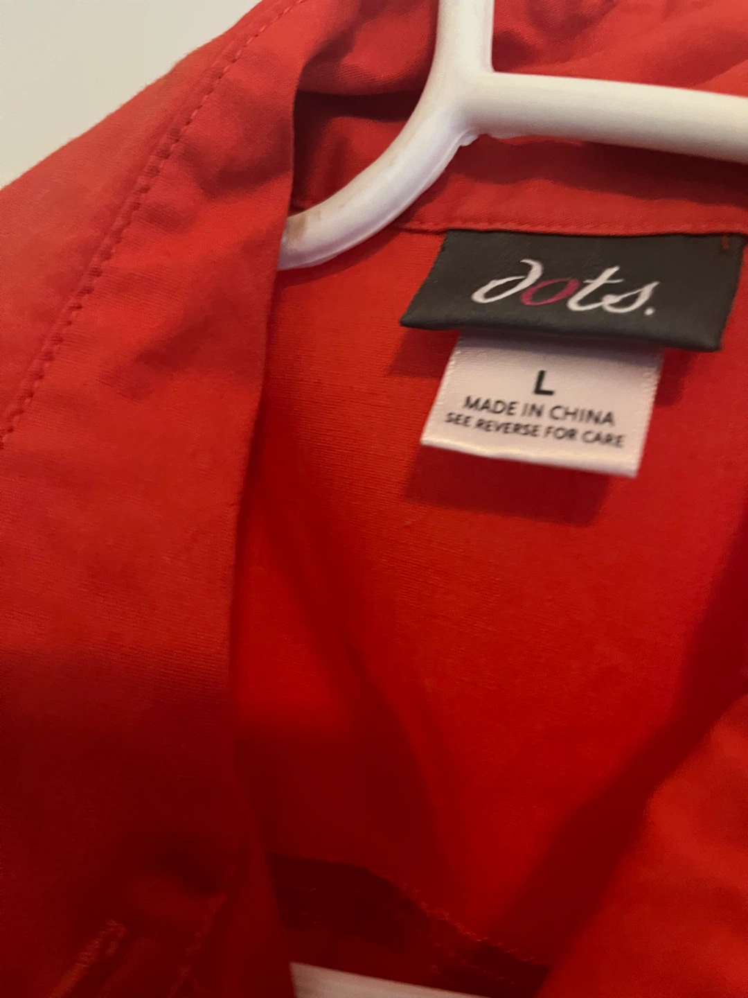 Dots Red Button-Up Blouse Size L - photo 2