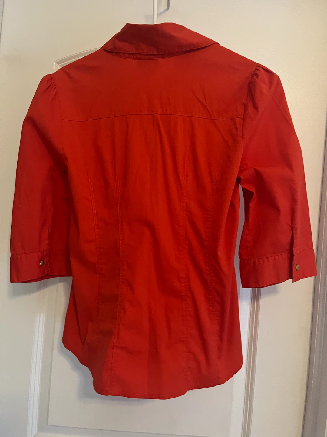 Dots Red Button-Up Blouse Size L - photo 3