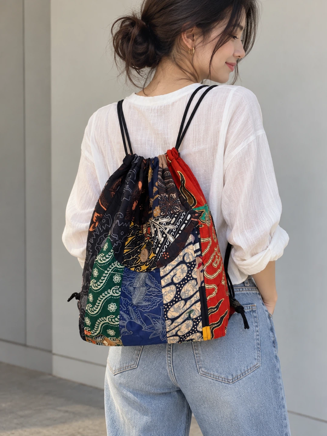 🎒 Handmade Indonesian Batik Patchwork Backpack