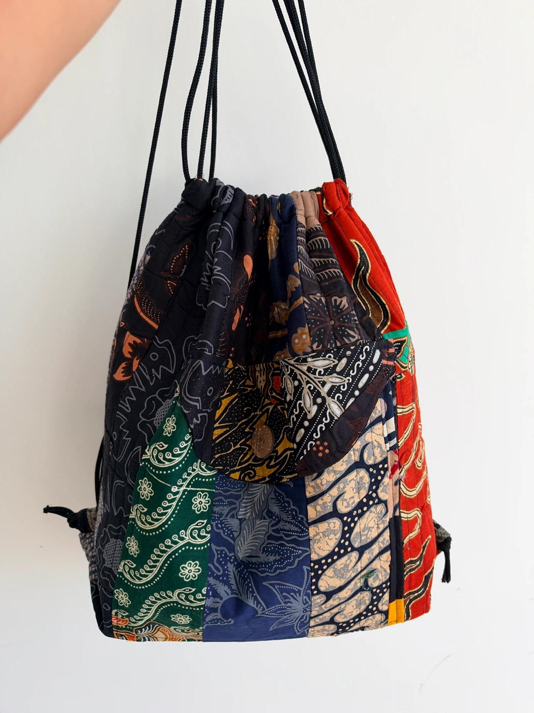 🎒 Handmade Indonesian Batik Patchwork Backpack - photo 4