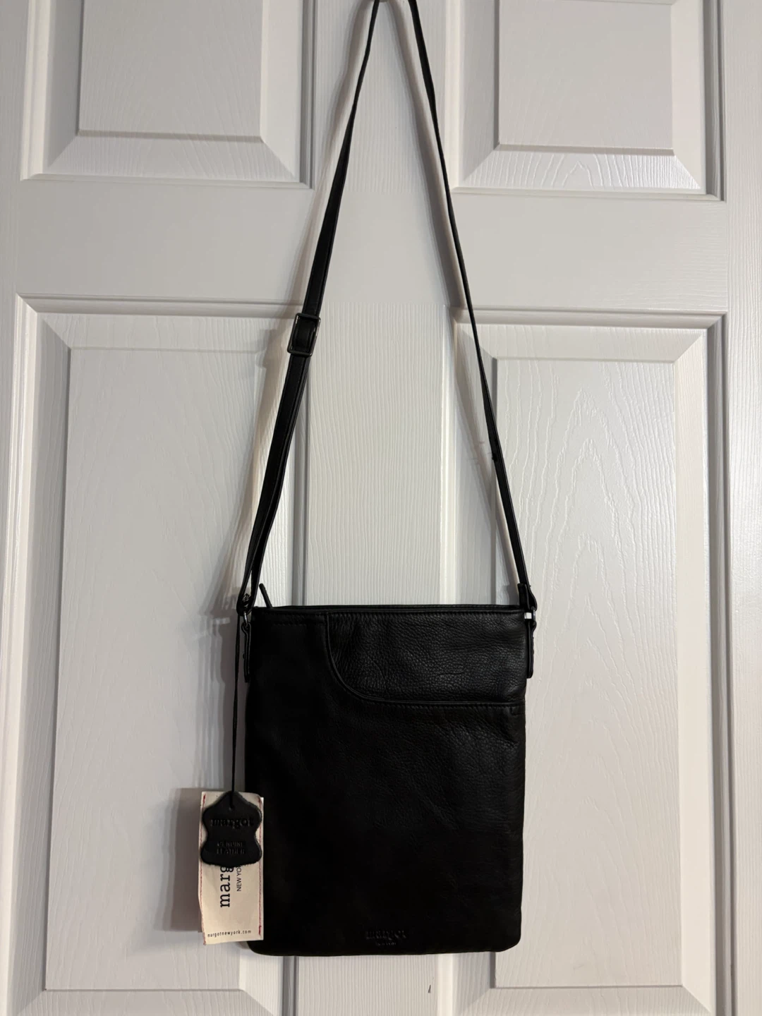 Margot New York Split Pocket Leather Crossbody Bag