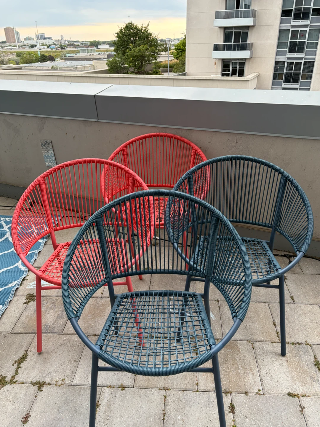 Set of 4 Modern Patio Chairs