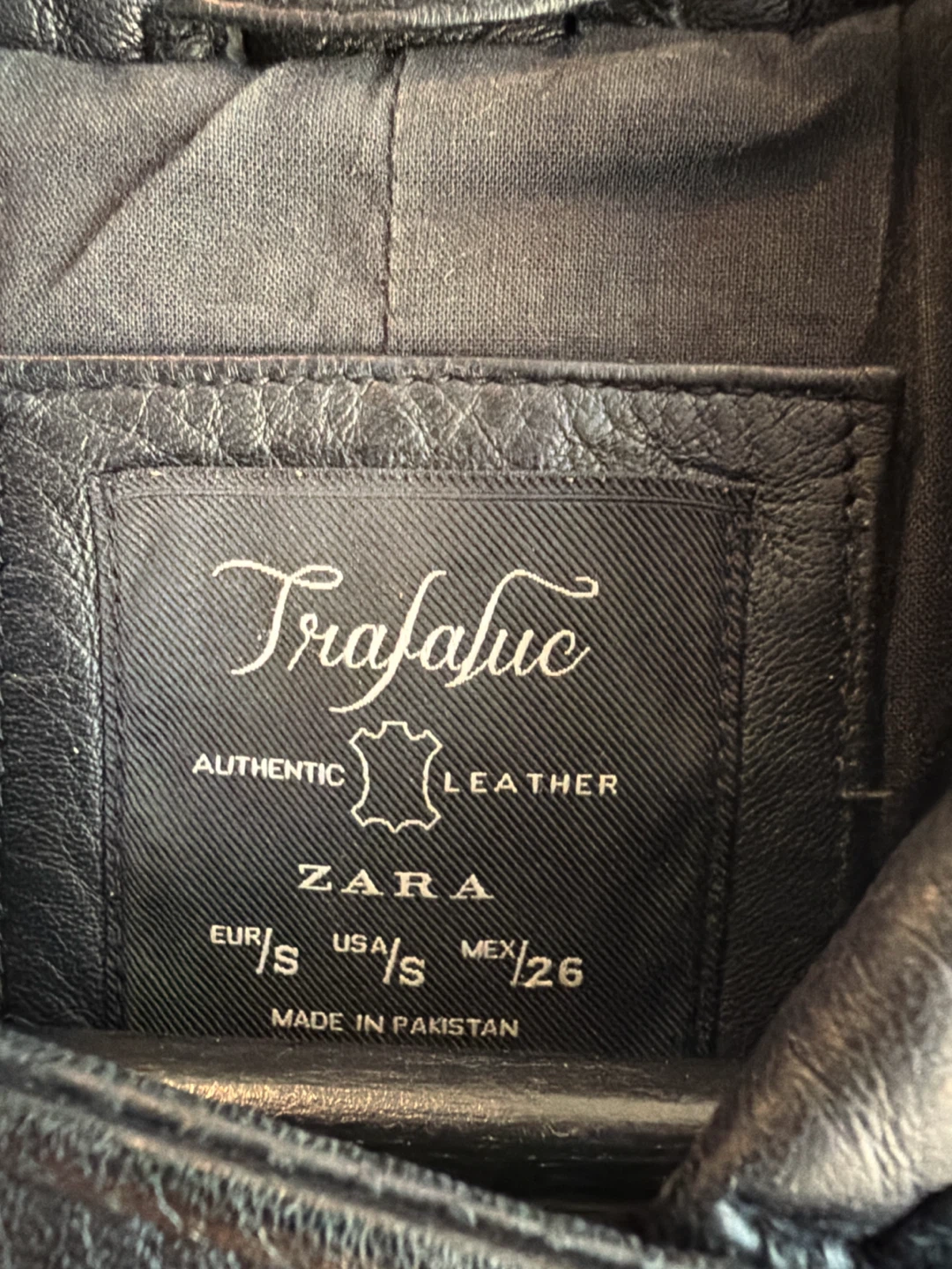 Zara Trafaluc Authentic Leather Jacket Black Size S - photo 2