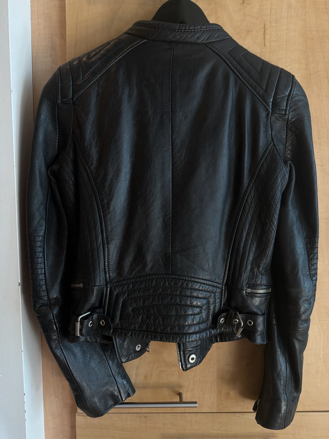 Zara Trafaluc Authentic Leather Jacket Black Size S - photo 5