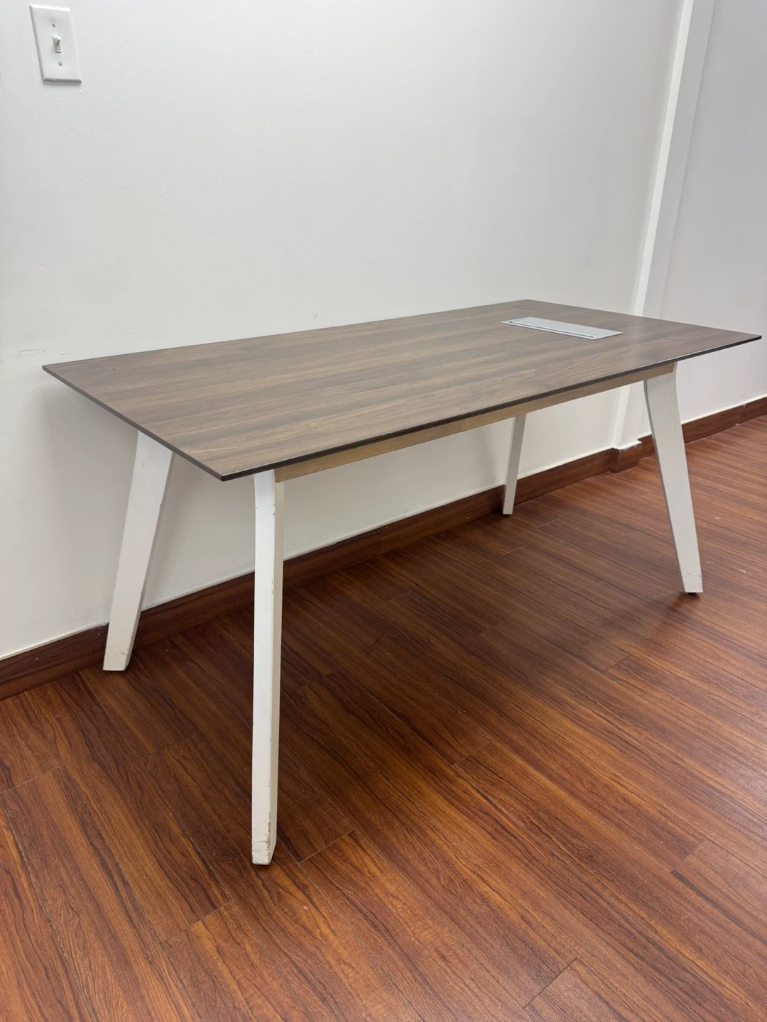 Modern Walnut Office Desk with Cable Management