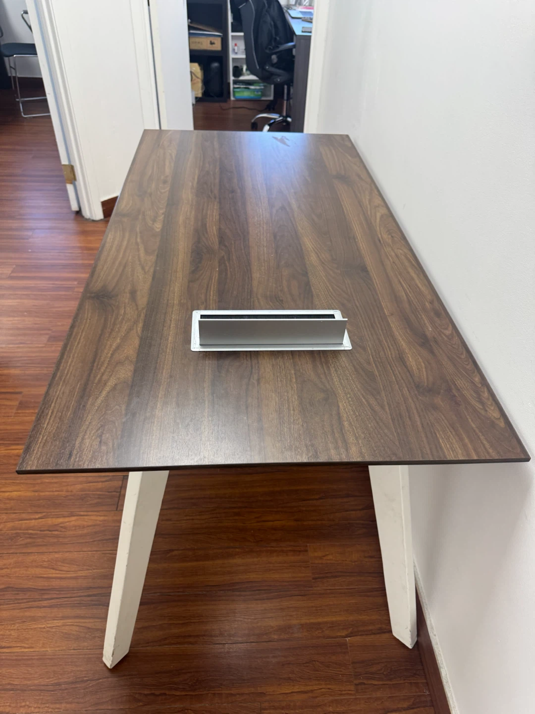 Modern Walnut Office Desk with Cable Management - photo 2