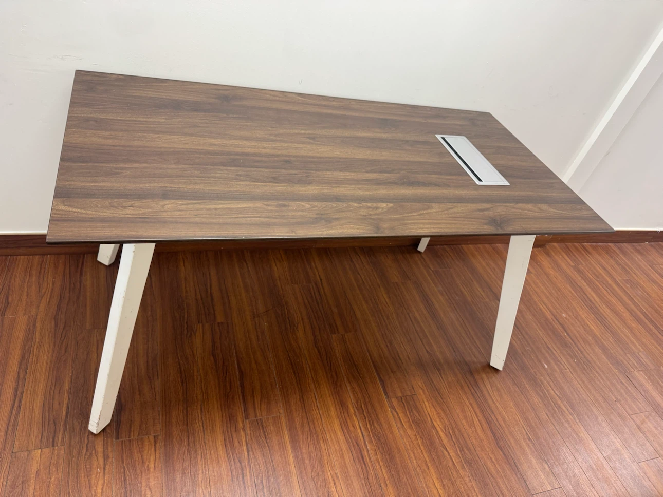 Modern Walnut Office Desk with Cable Management - photo 4