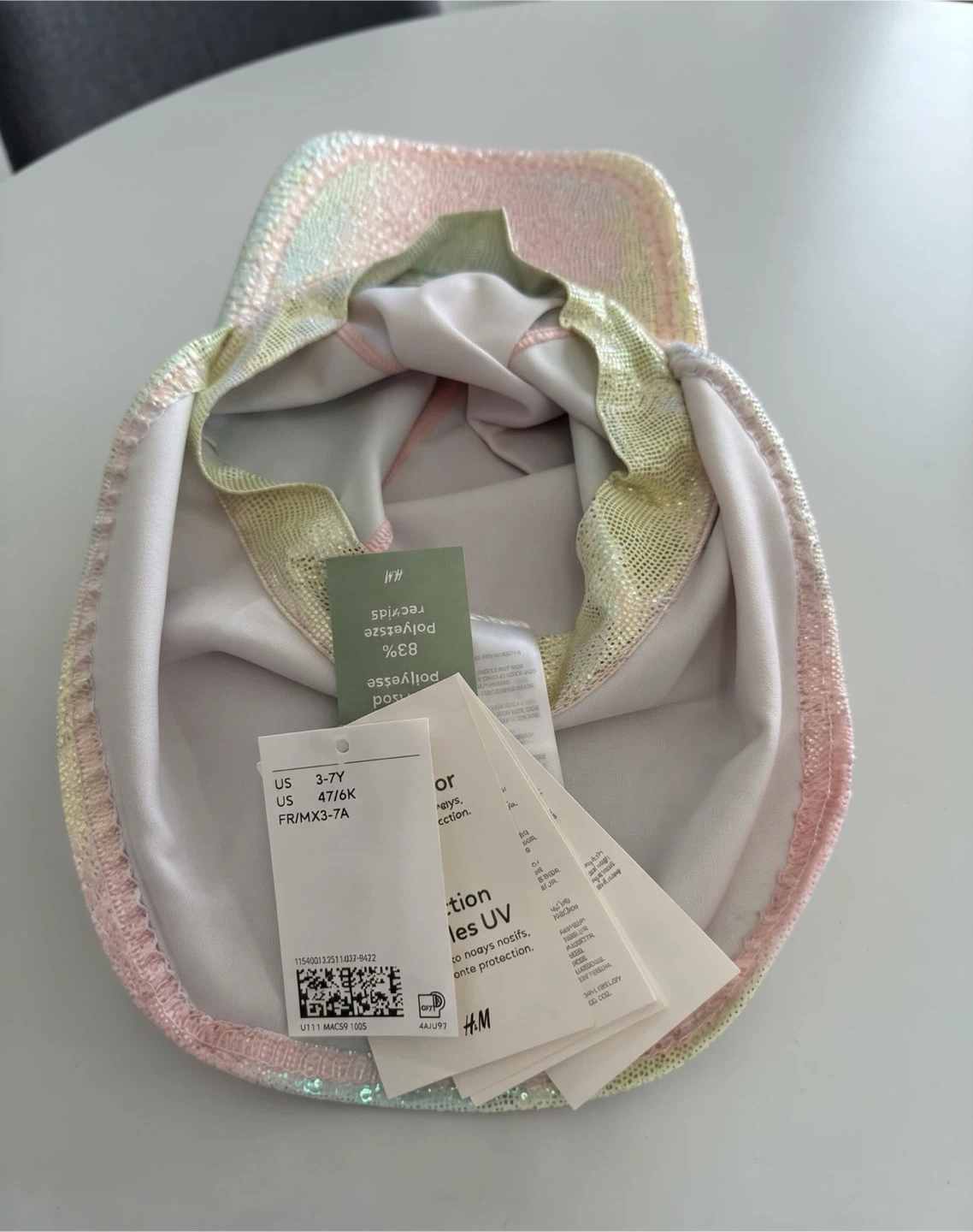NEW H&M Kids Iridescent Sun Hat with Neck Flap - Size 4-7T - photo 2