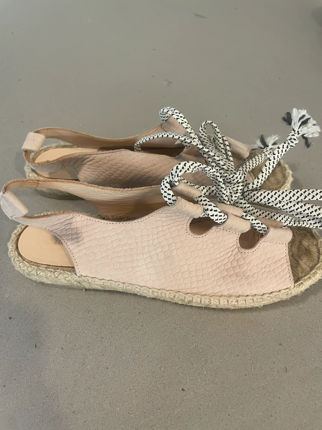 Maison Mangostan leather espadrilles