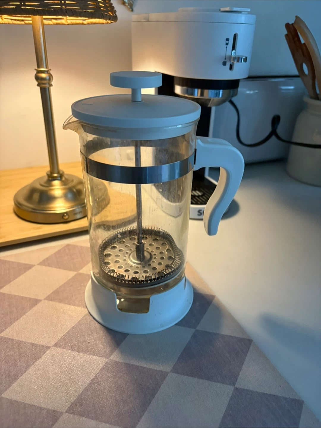 IKEA French Press Cream with glass