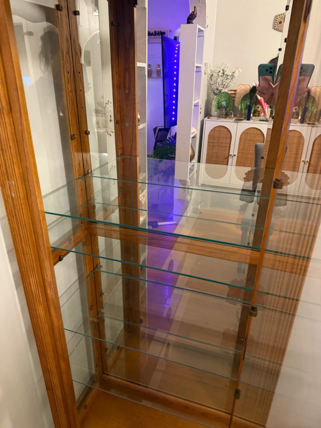 Elegant Oak Curio Cabinet – Glass Display Case (Traditional) - photo 5