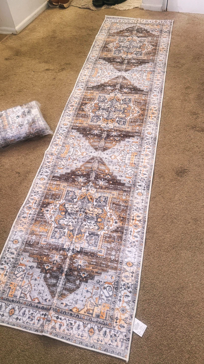 Vintage Style Washable Runner Rug