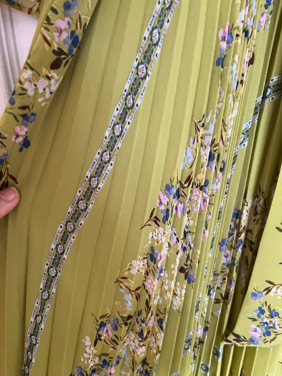 Green Floral chiffon Dress Size 14 - photo 3