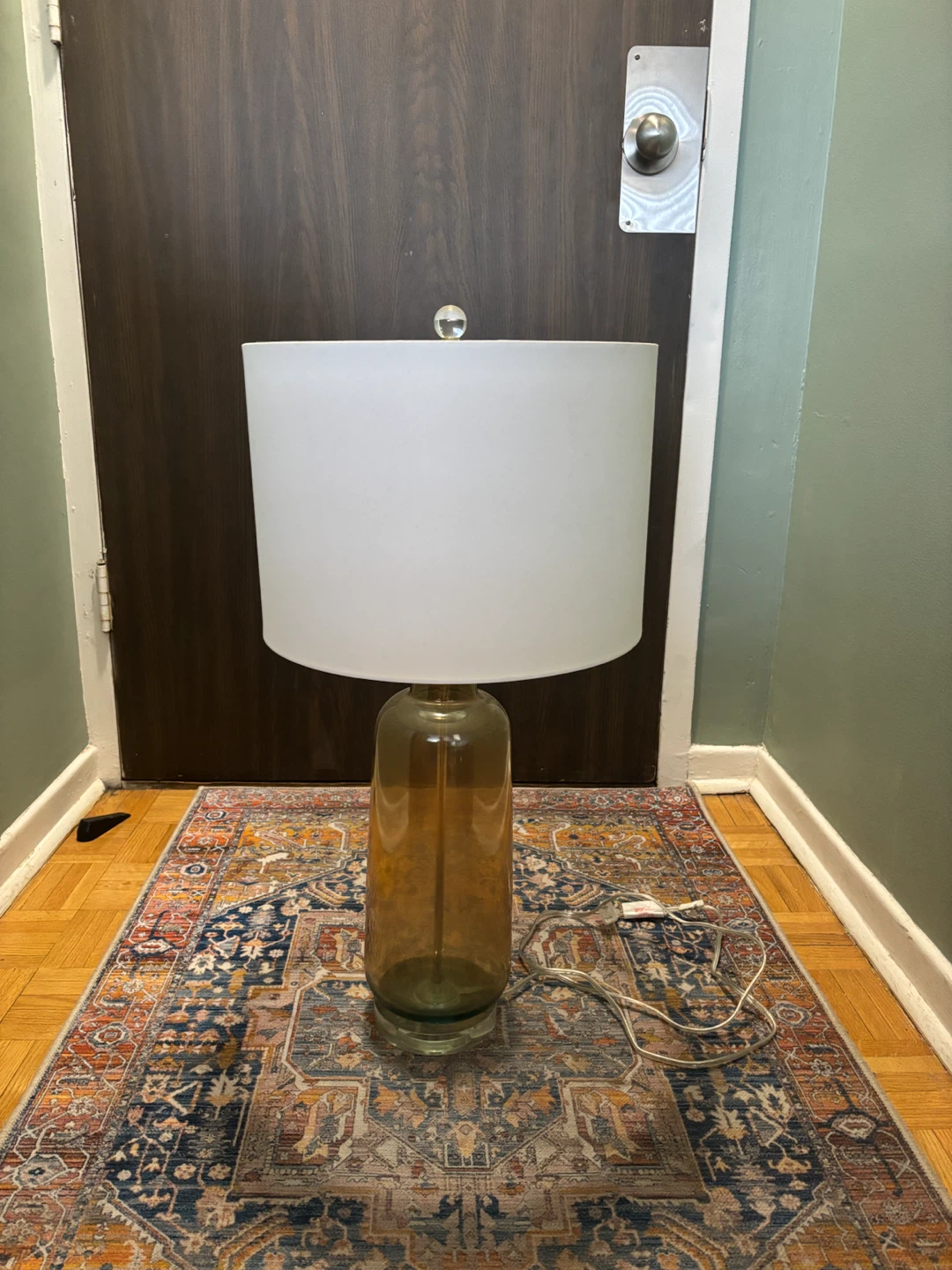 Amber Glass Table Lamp