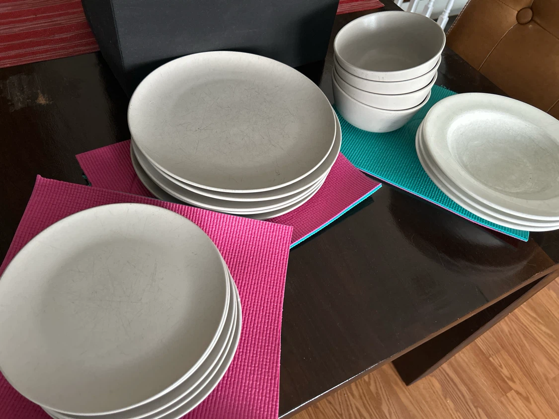 Set of 14 White Dishes