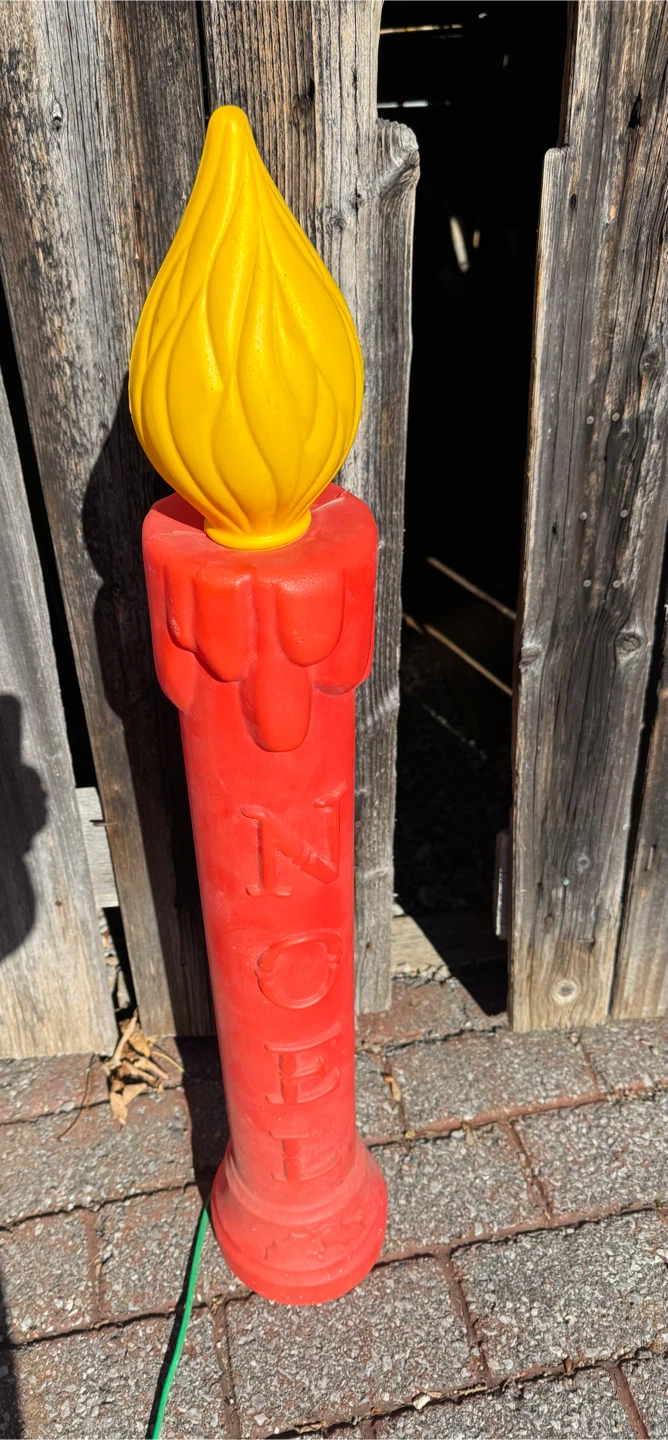 Vintage NOEL Blow Mold Christmas Candle