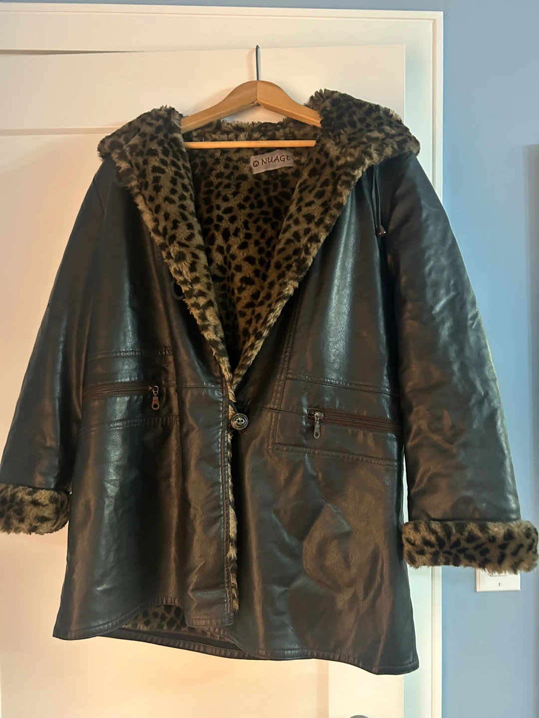 Nuage Leopard Faux Fur Lined Jacket