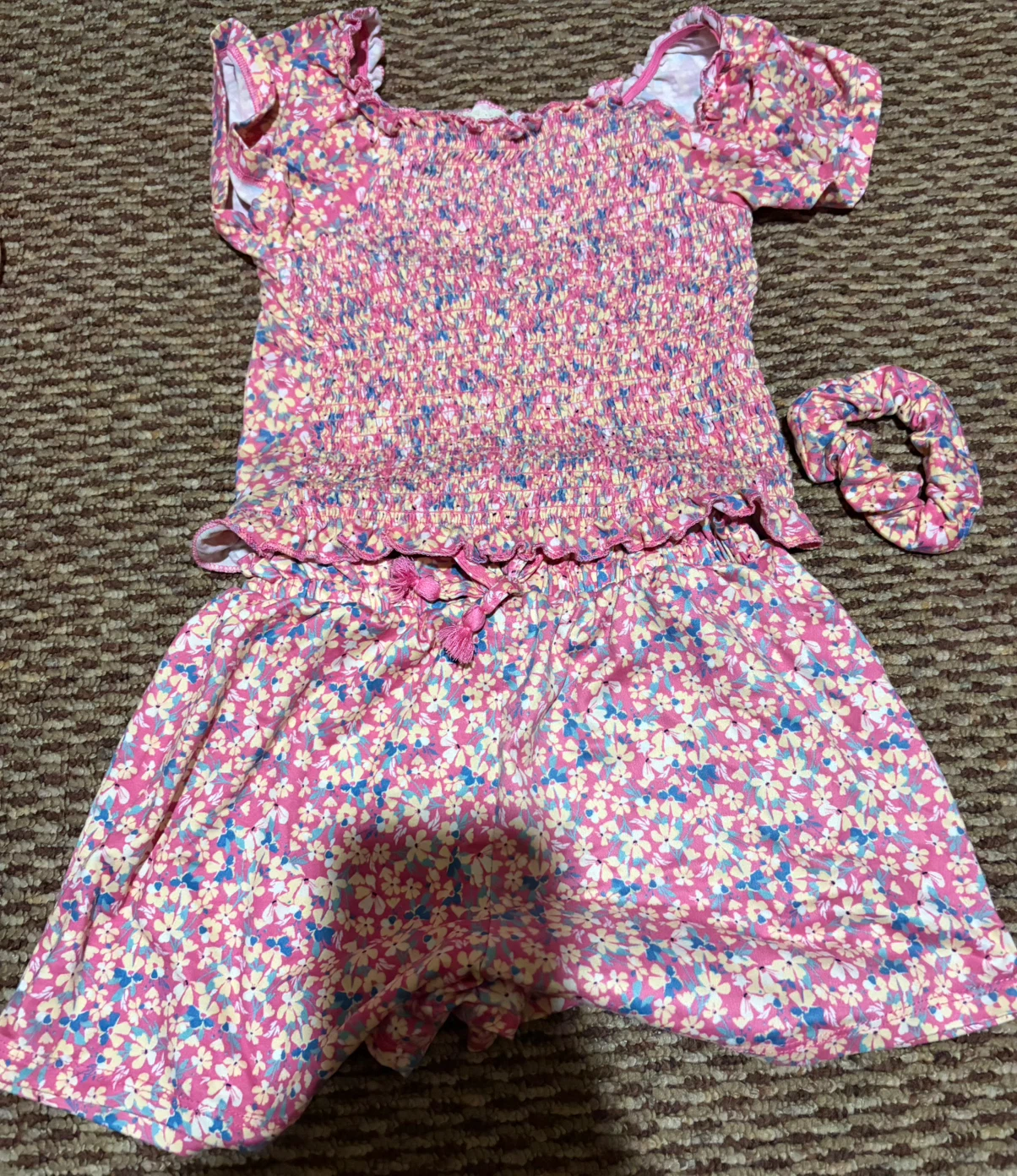 Girls Pink Floral three Piece Set ~ Size 5 year