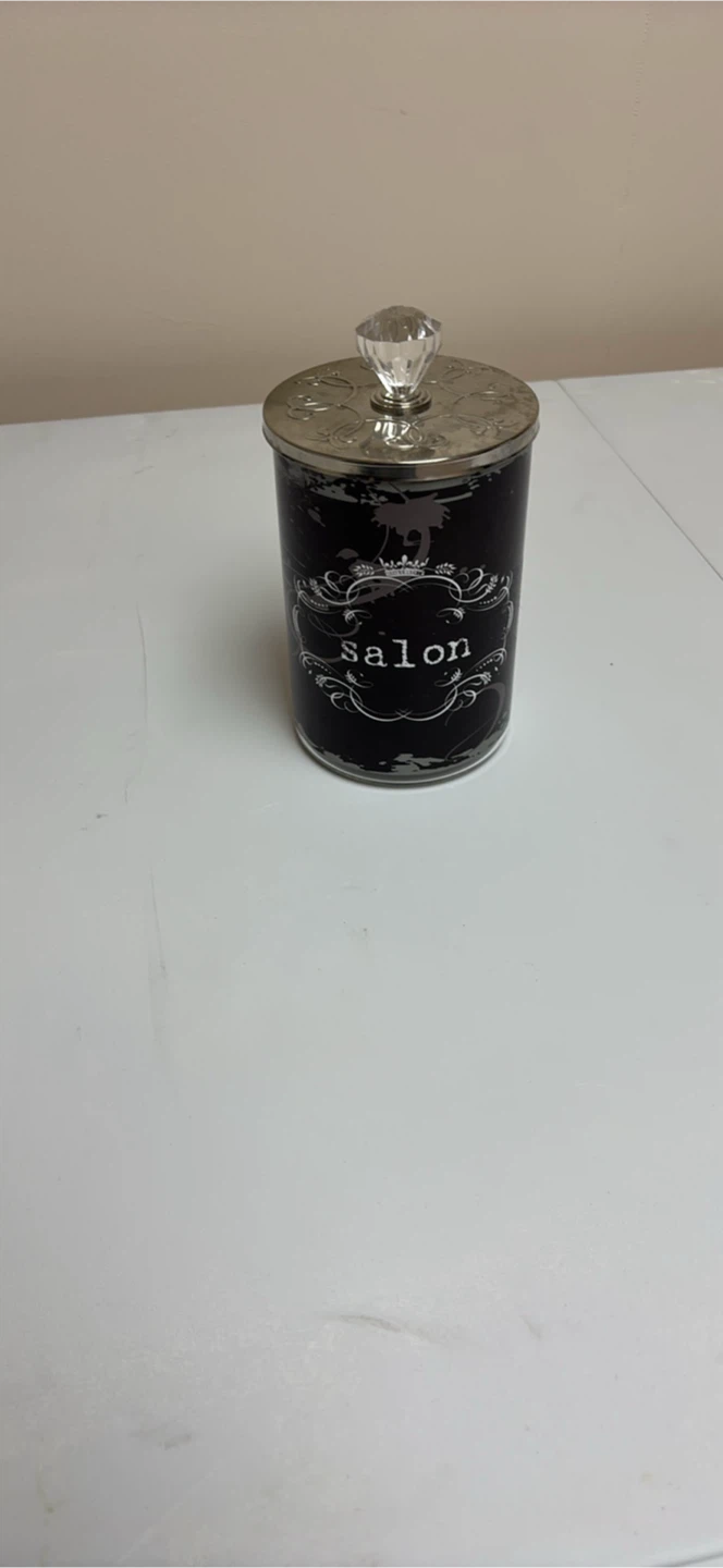 Black Salon Decorative Canister