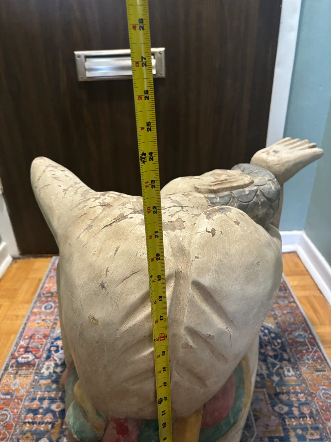 Vintage Hand-Carved Wooden Sculptural Stool - photo 5