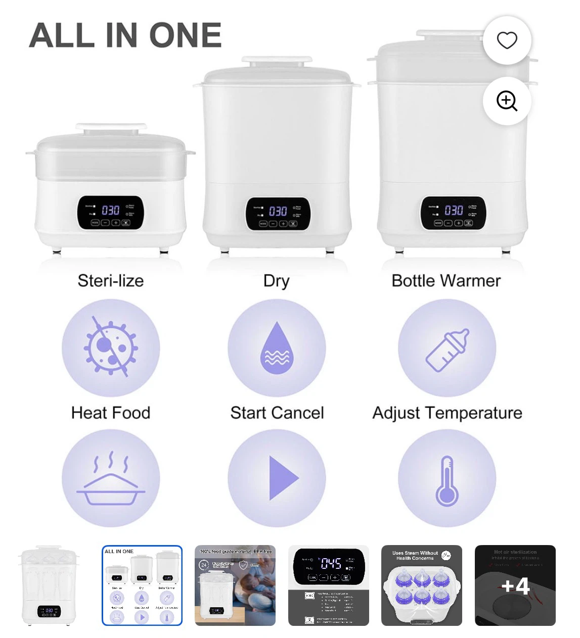 Livingbasics 3 in 1 Electric Baby Bottle Sterilizer and Warmer - photo 2