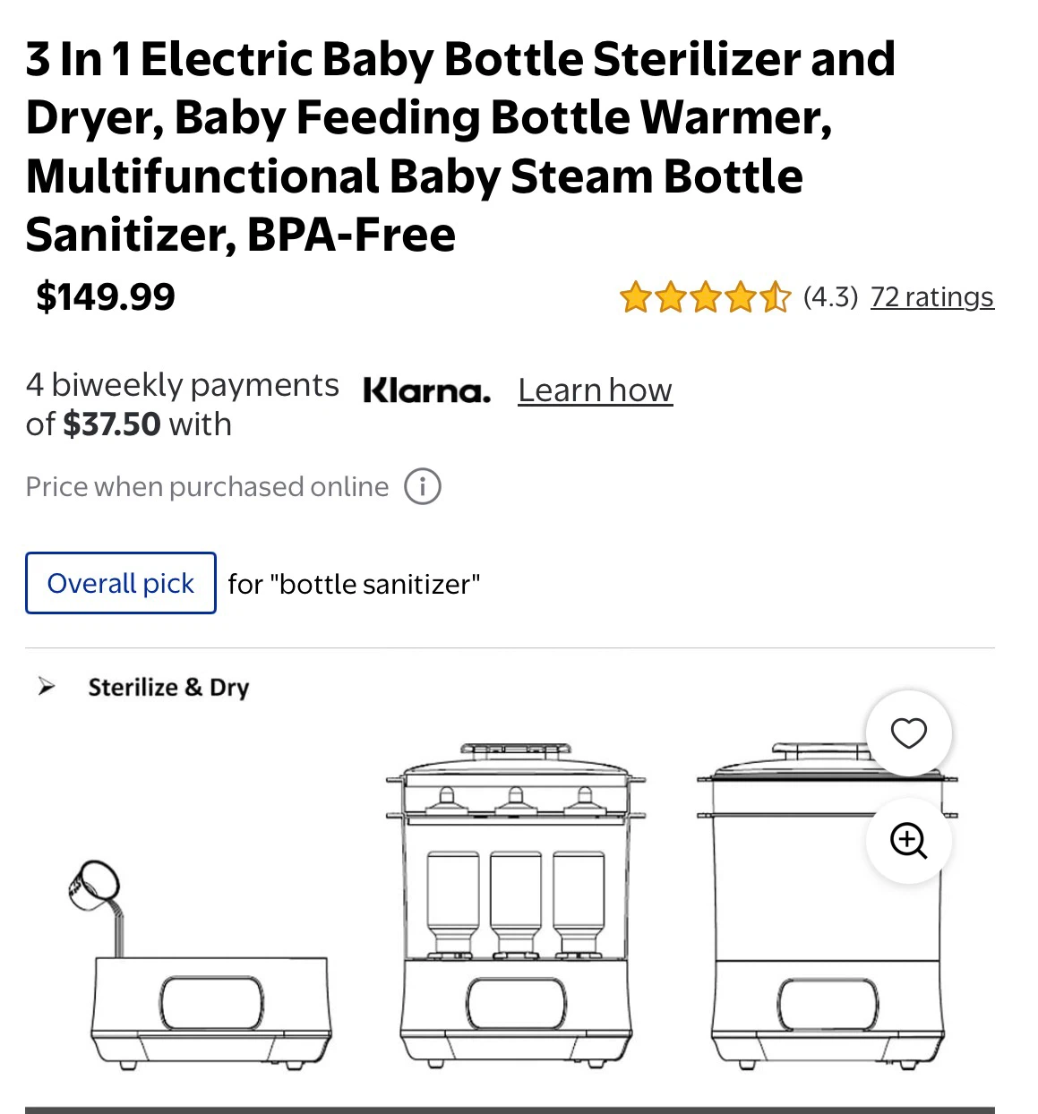 Livingbasics 3 in 1 Electric Baby Bottle Sterilizer and Warmer - photo 3