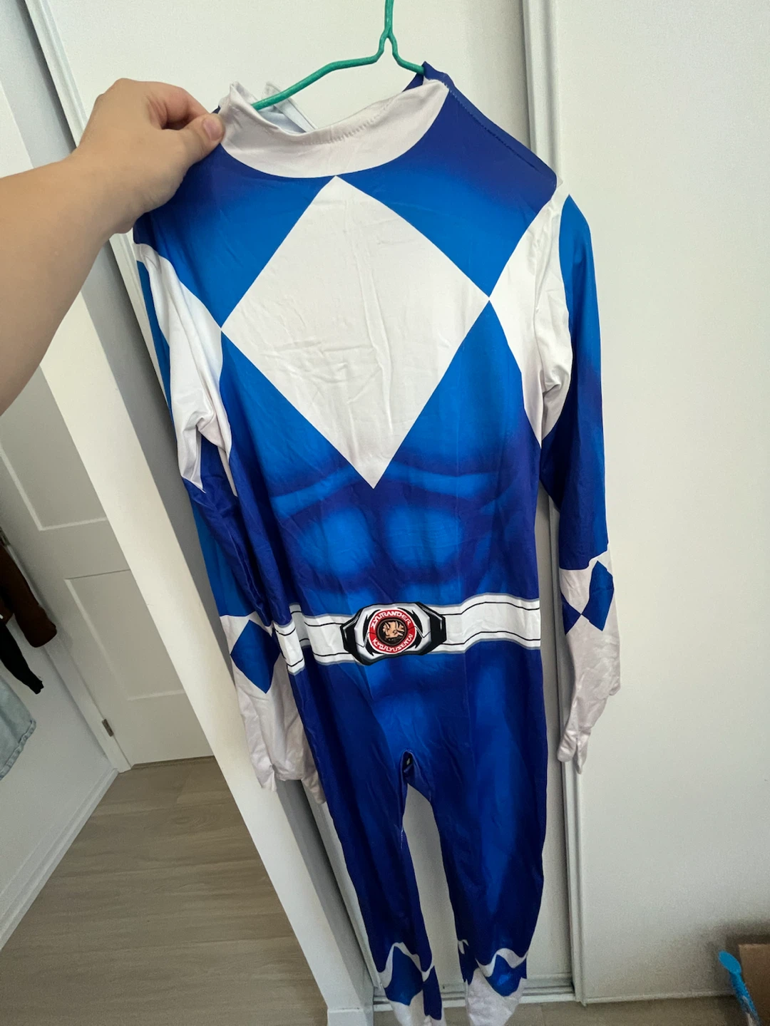 Adult Power Ranger Halloween costume blue with the mask - photo 2