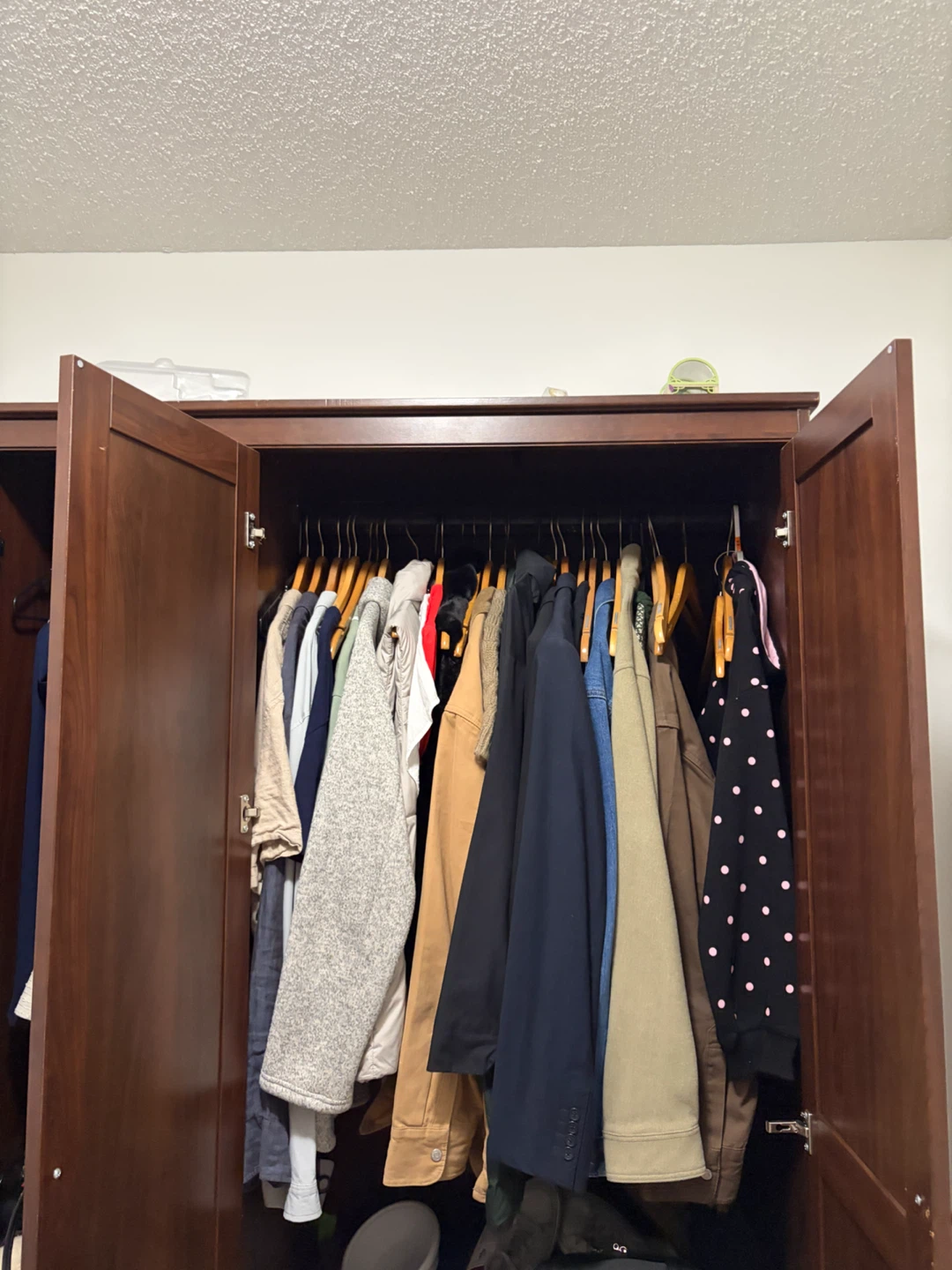 IKEA Three-Door Wood Tone Wardrobe with Mirror - photo 4