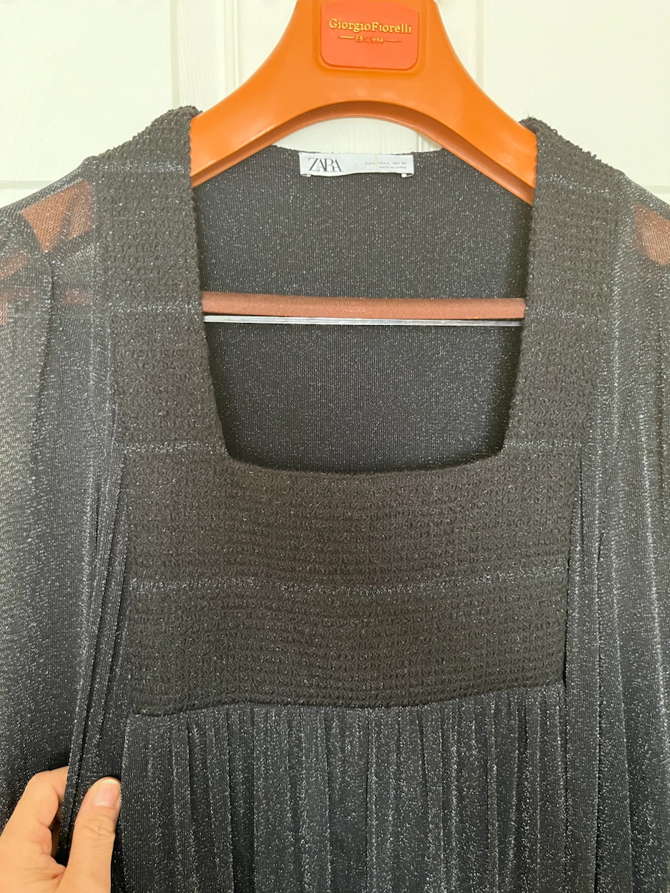 Zara Black Shimmery Midi Dress Size L - photo 4