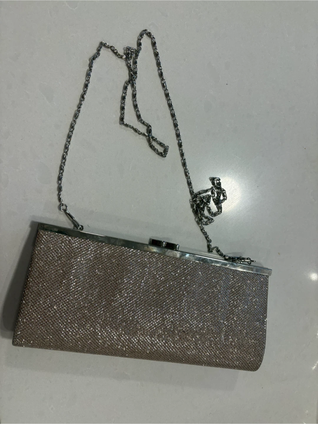 Champagne Glitter Clutch Bag