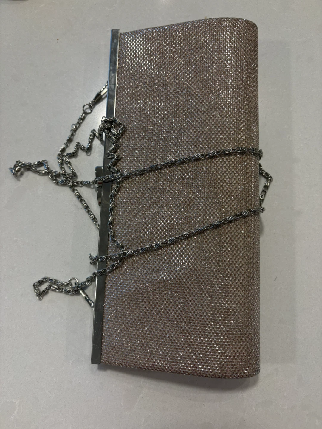 Champagne Glitter Clutch Bag - photo 4