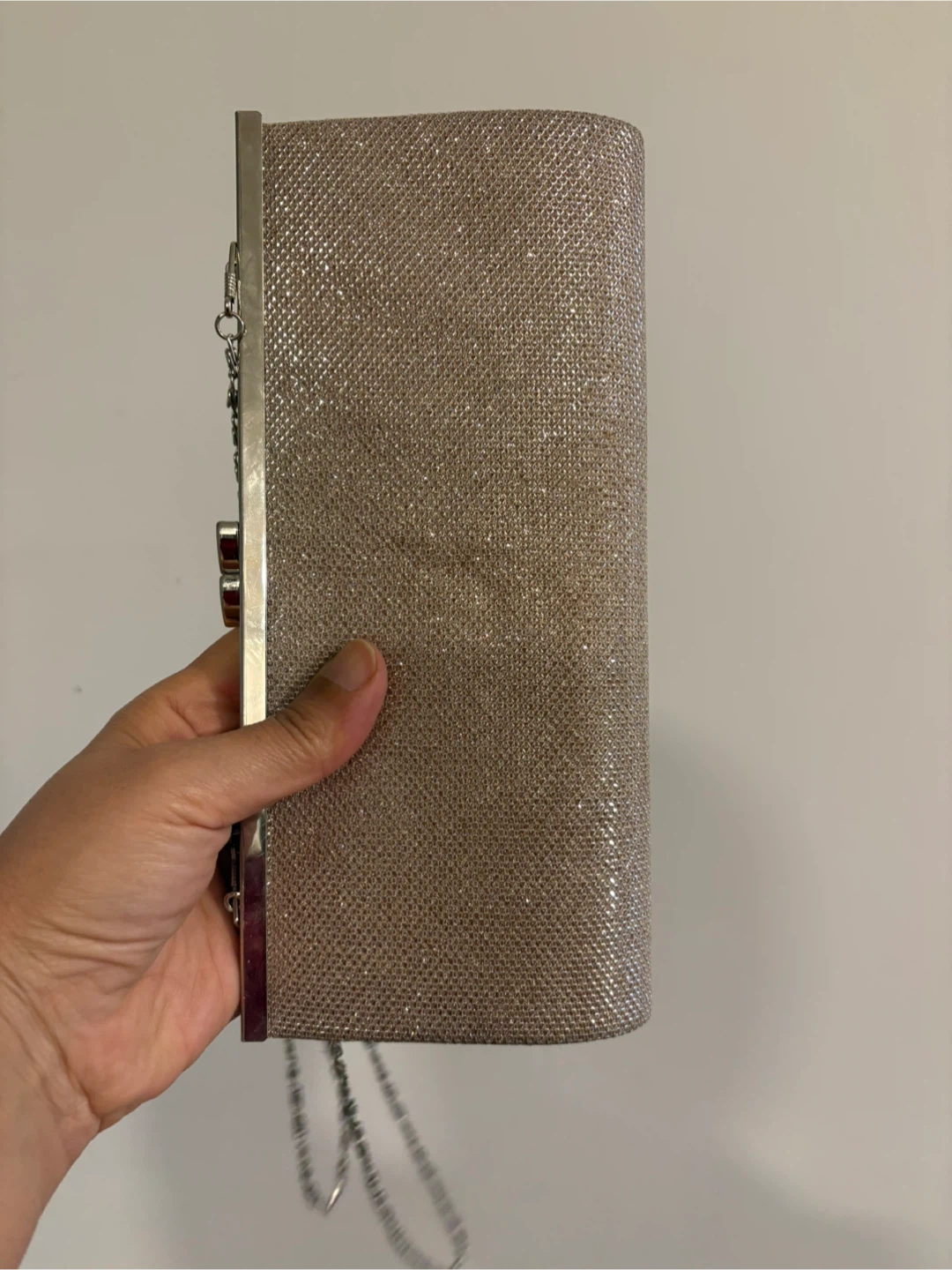 Champagne Glitter Clutch Bag - photo 5
