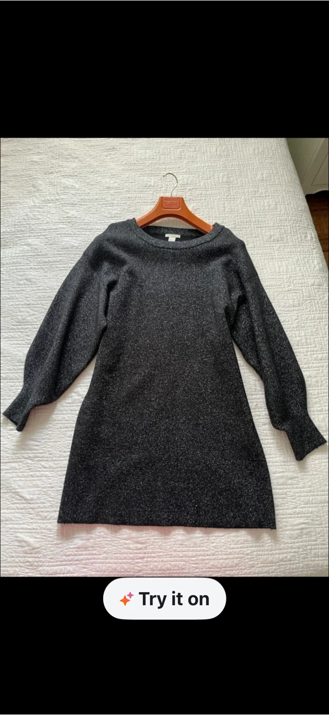 H&M Black Shimmer Knit Dress