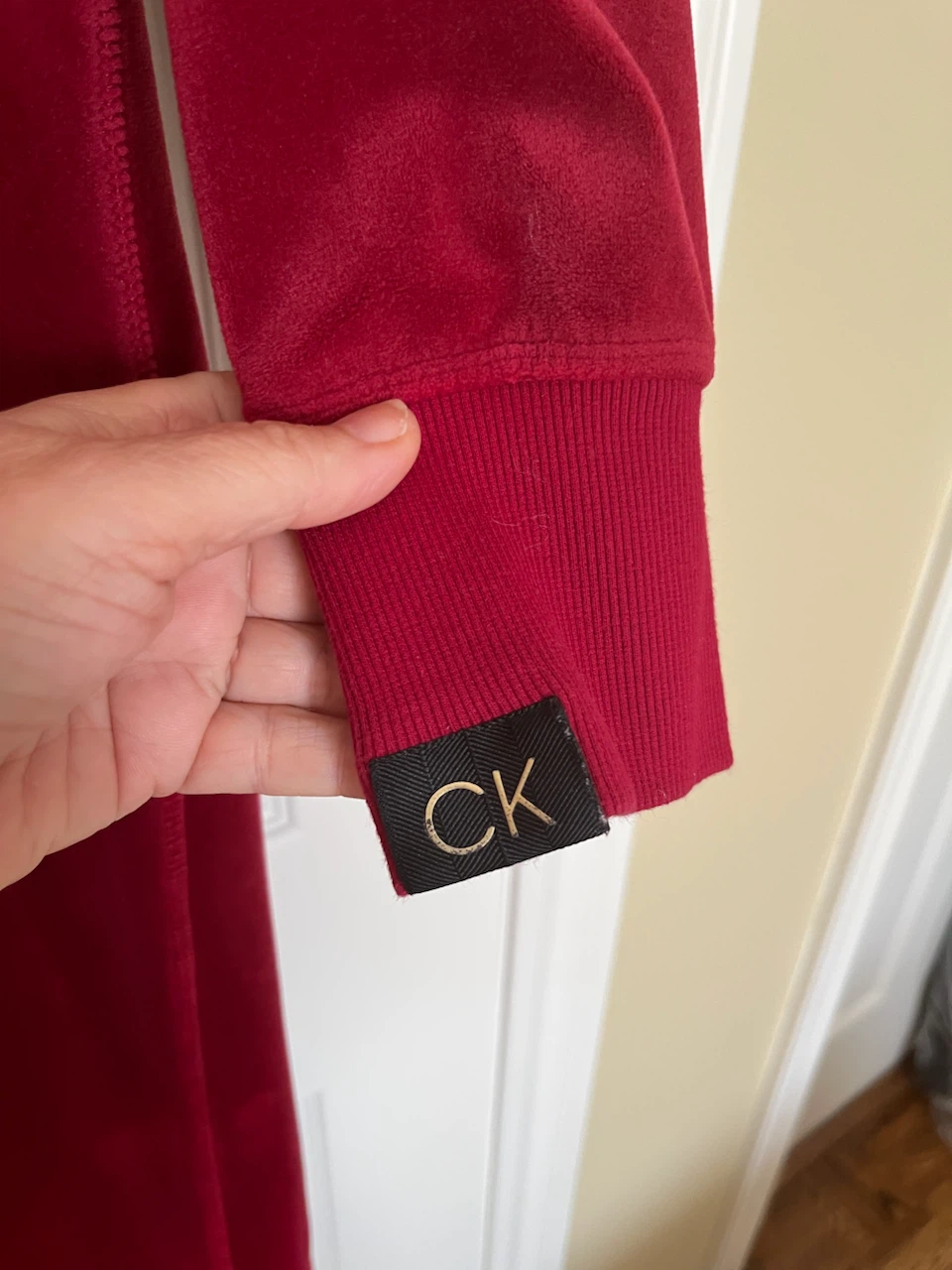 Calvin Klein Red Velour Dress - photo 2