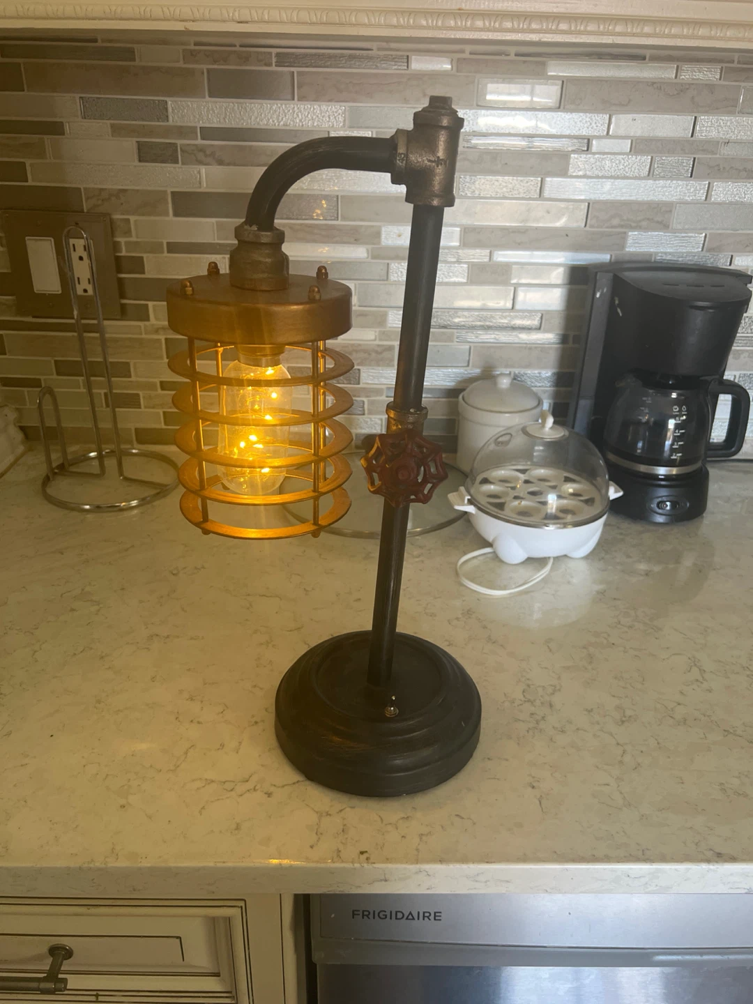 Industrial Style Pipe Desk Lamp. Lampara reliquia.