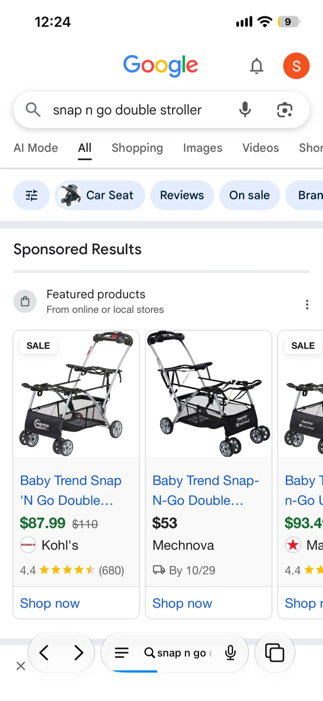 Need snap and go double frame