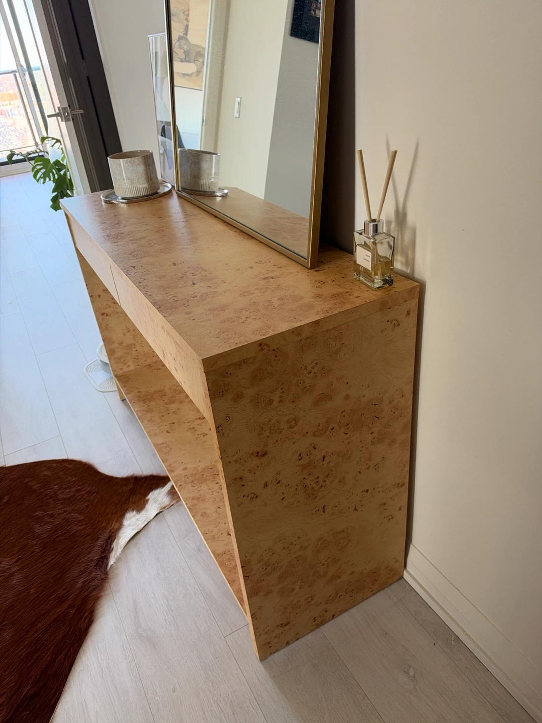 Burl Wood Console Table - photo 4