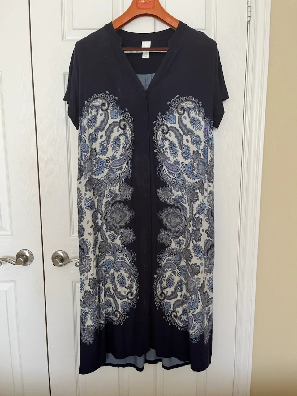 H&M Paisley Print Dress Navy Size 12