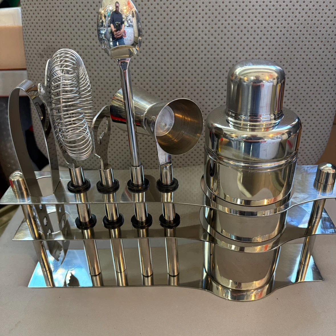 Stainless Steel Cocktail Shaker Set with Stand - photo 2