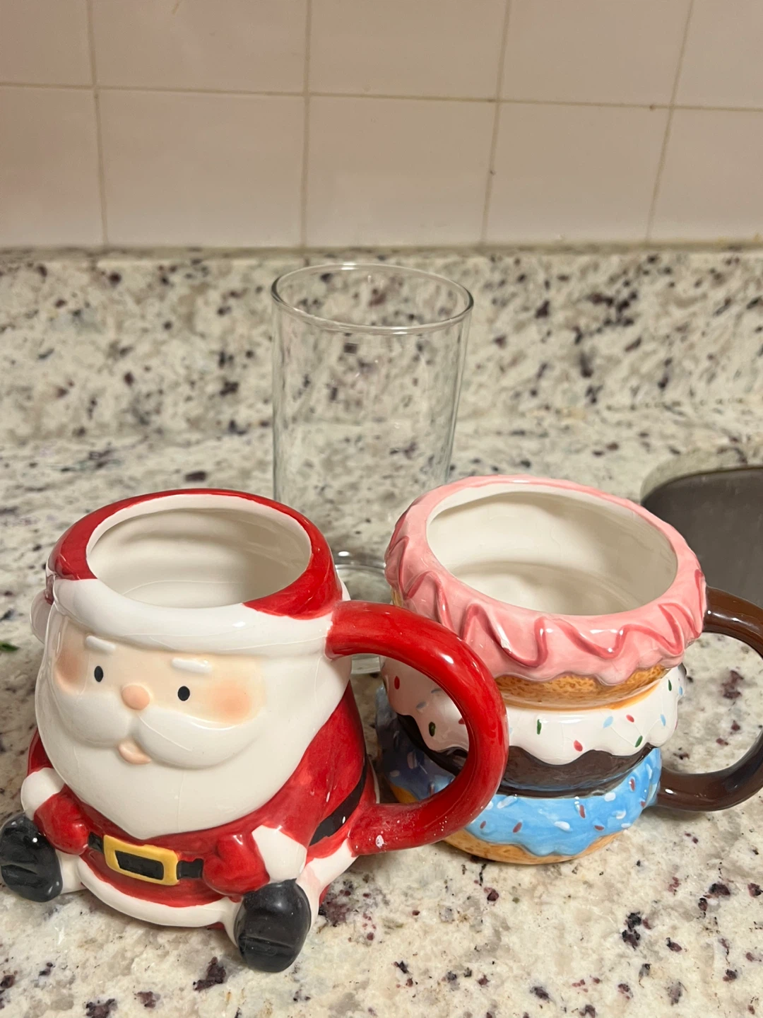 Set of 3 Mugs and Drinking Glass